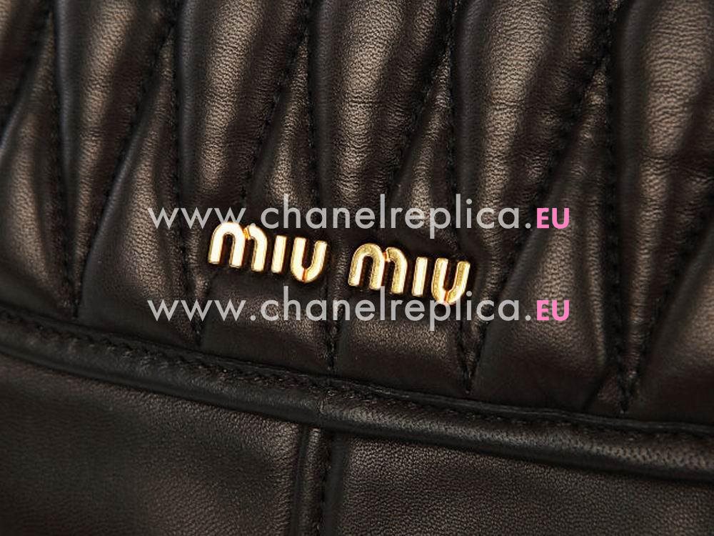 Miu Miu Matelasse Lux Nappa Leather Handbag In Black RR1889