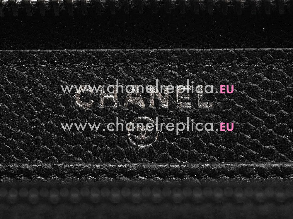 Chanel Caviar CC Logo Long Wallet In Black C57877