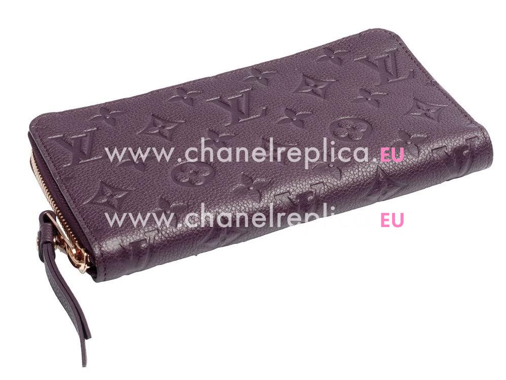 Louis Vuitton Monogram Empreinte Calfskin Secret Long Wallet Purple M60298