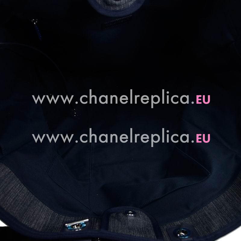 Chanel Woven Straw Raffia Large Deauville Grand Cabas Deep Blue A66942CBLUE