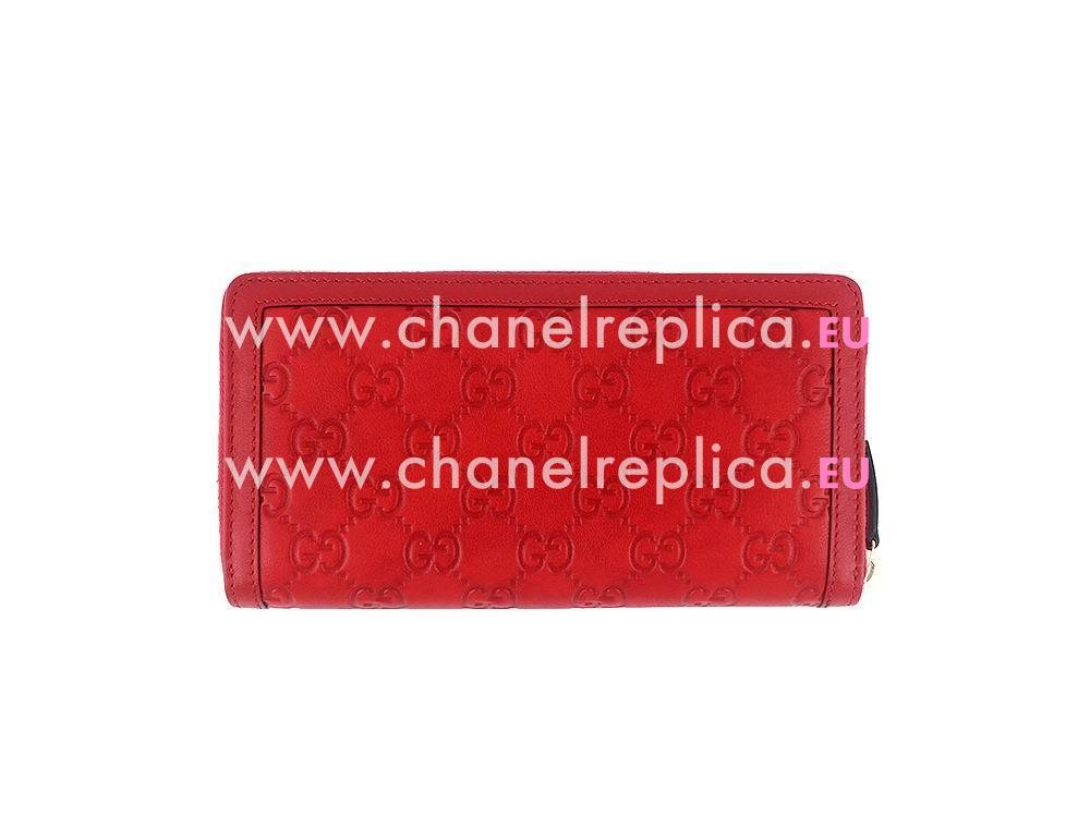 Gucci Emily Guccissima GG Calfskin Wallet In Tomato Red G55899
