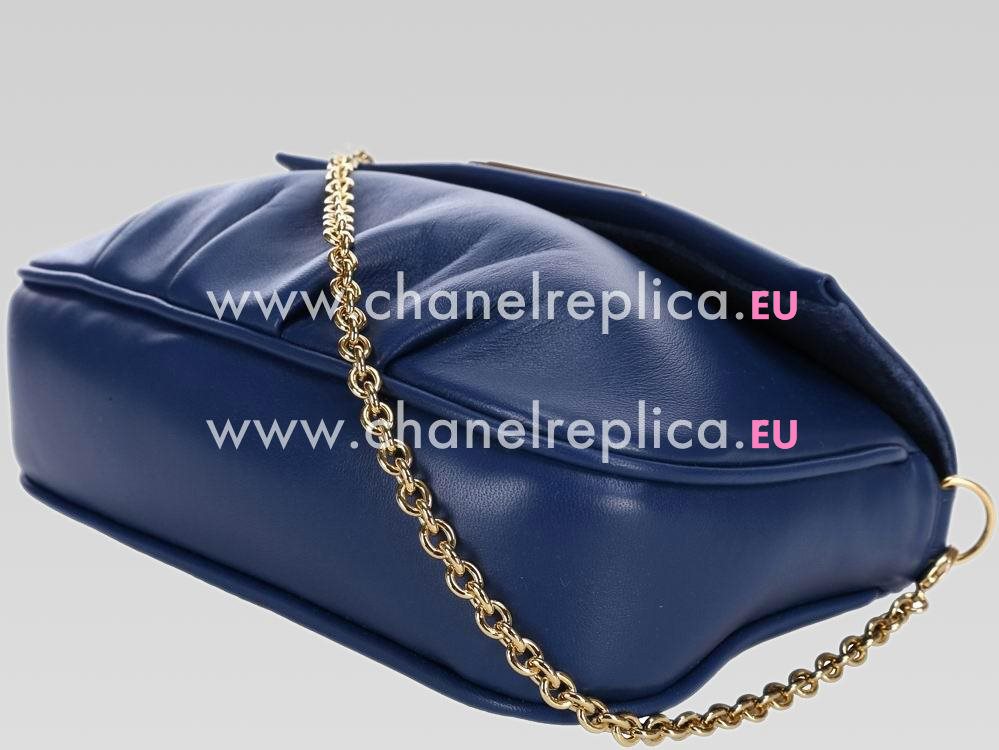 FENDI Mia Napa Lambskin Mini Chain Bag Blue F461833