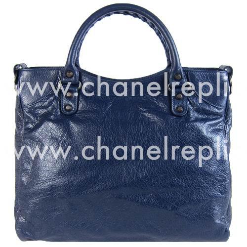Balenciage Velo Lambskin Aged Brass hardware Bag Deep Blue B2055092