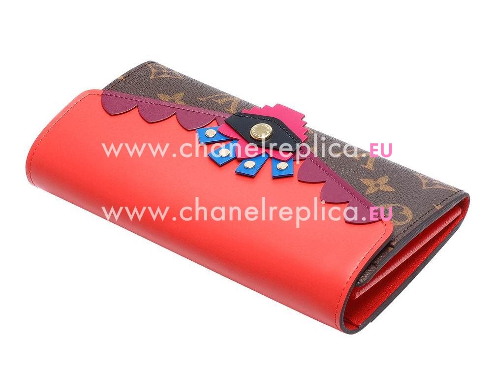 Louis Vuitton Monogram Canvas Sarah Wallet Totem Flamingo M61348