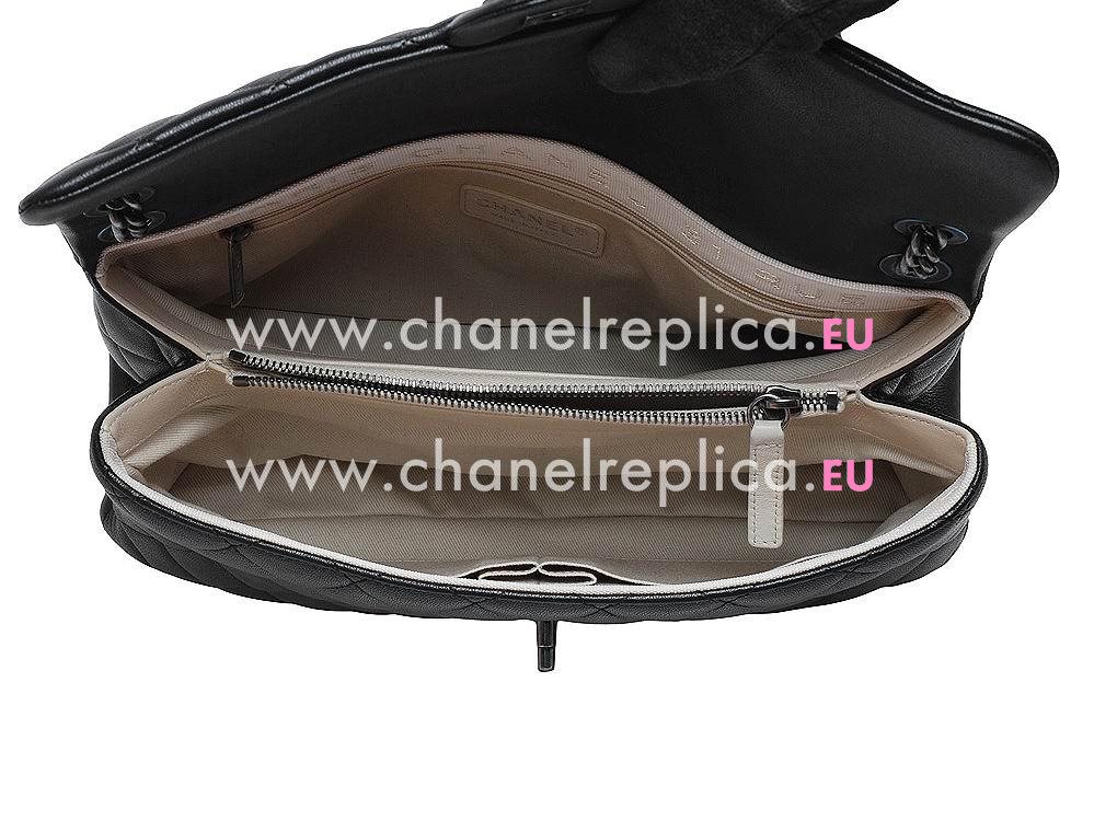 Chanel Classic Quilted Calfskin CC Logo Shoulder Bag Black A57597