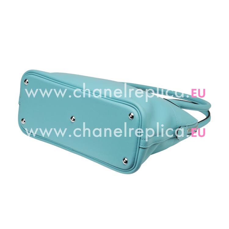 Hermes Bolide 27 Bleu Atoll Swift Leather Palladium Hardware Handbag HBOLIDE27SW