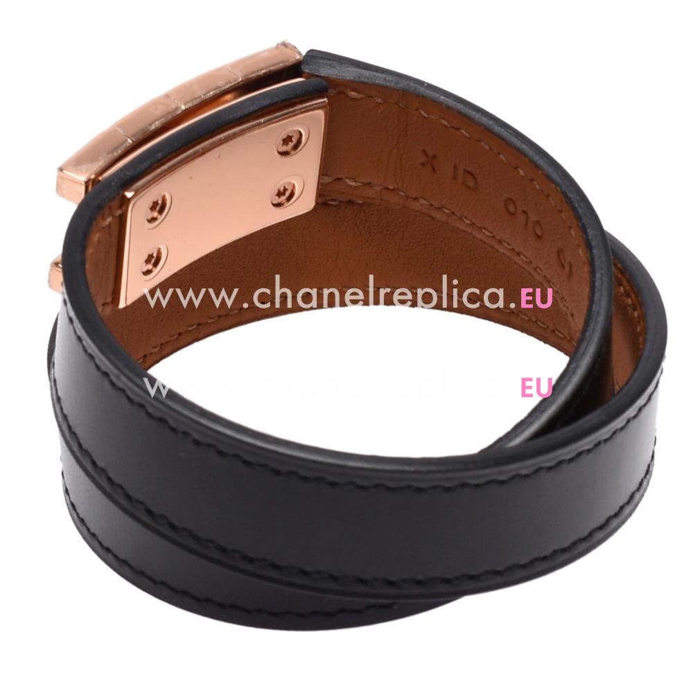 Hermes Clic Clac H R-Bracelet PM Black/ Rose Gold H7022010
