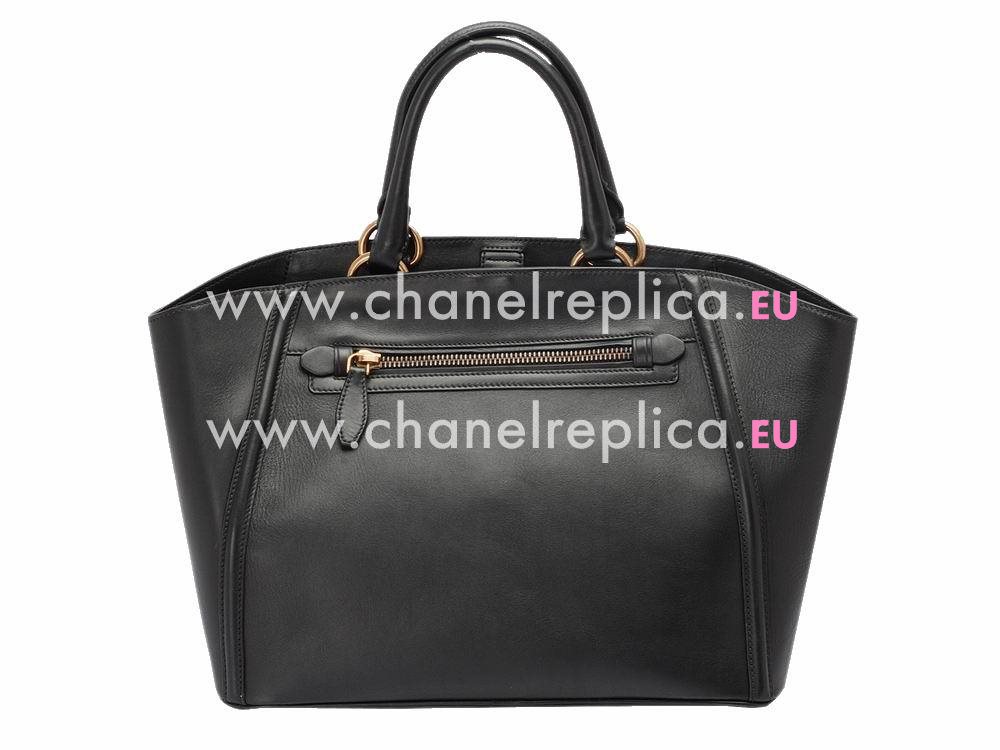 Prada City Calf Triangle Logo Handhand Black P457425