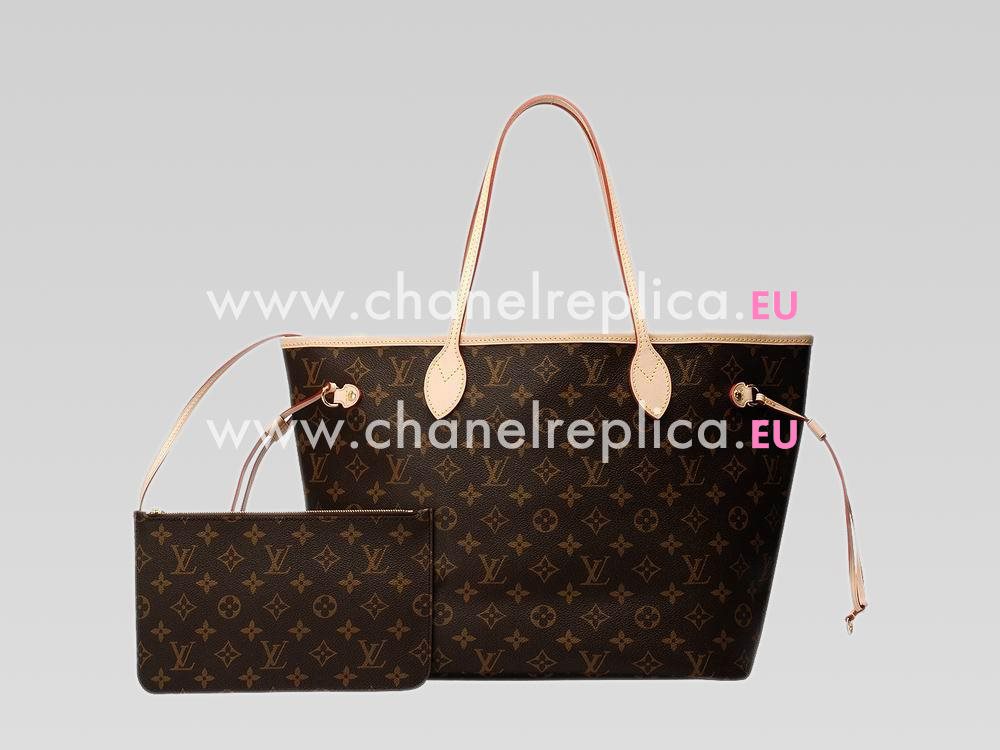 Louis Vuitton Monogram Canvas Bag Neverfull MM Beige M40995