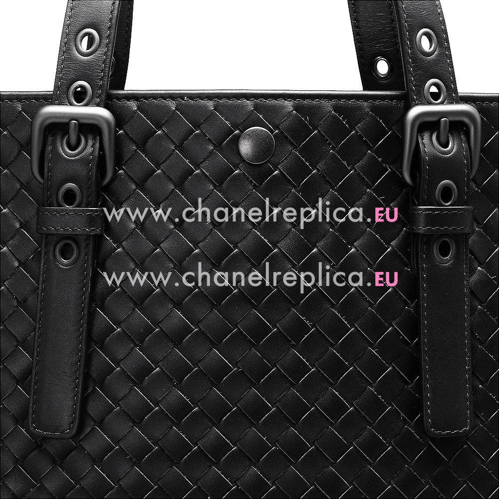 Bottega Veneta Classic Calfskin Leather Woven Bag Black B5170740