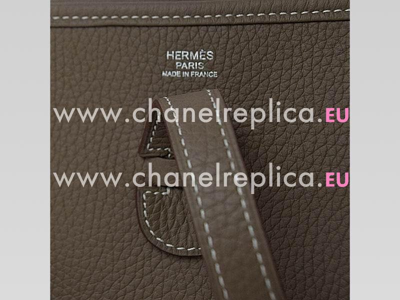 Hermes Togo Leather Evelyne Bag Elephant Gray H056277CK18