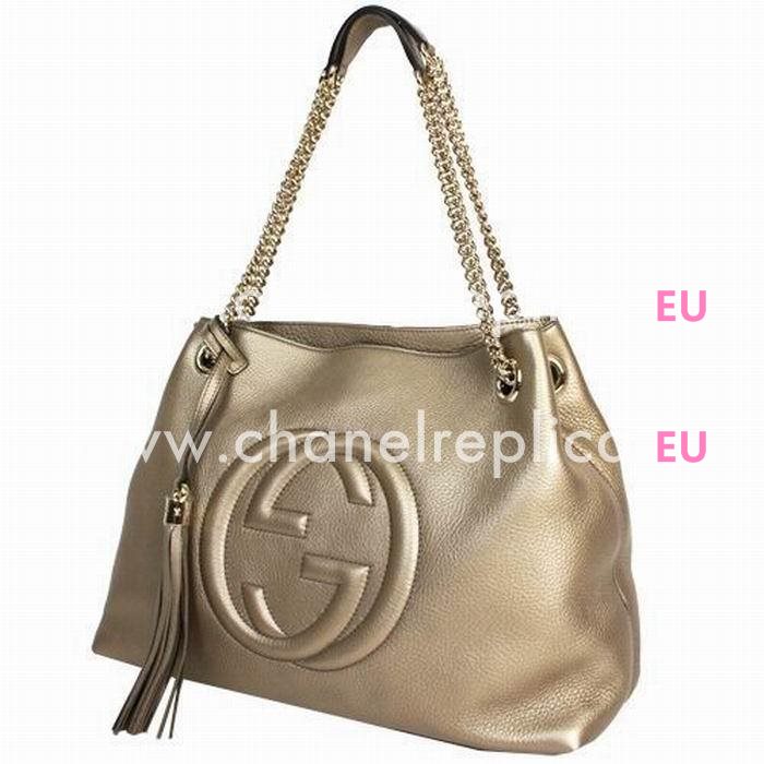 Gucci Soho GG Calfskin Bag Champagne Golden G5235744