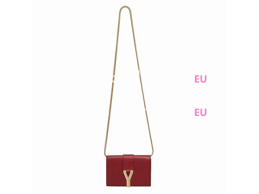 YSL Saint Laurent Cabas Pochette Y Calfskin Bag In Red YSL5184603