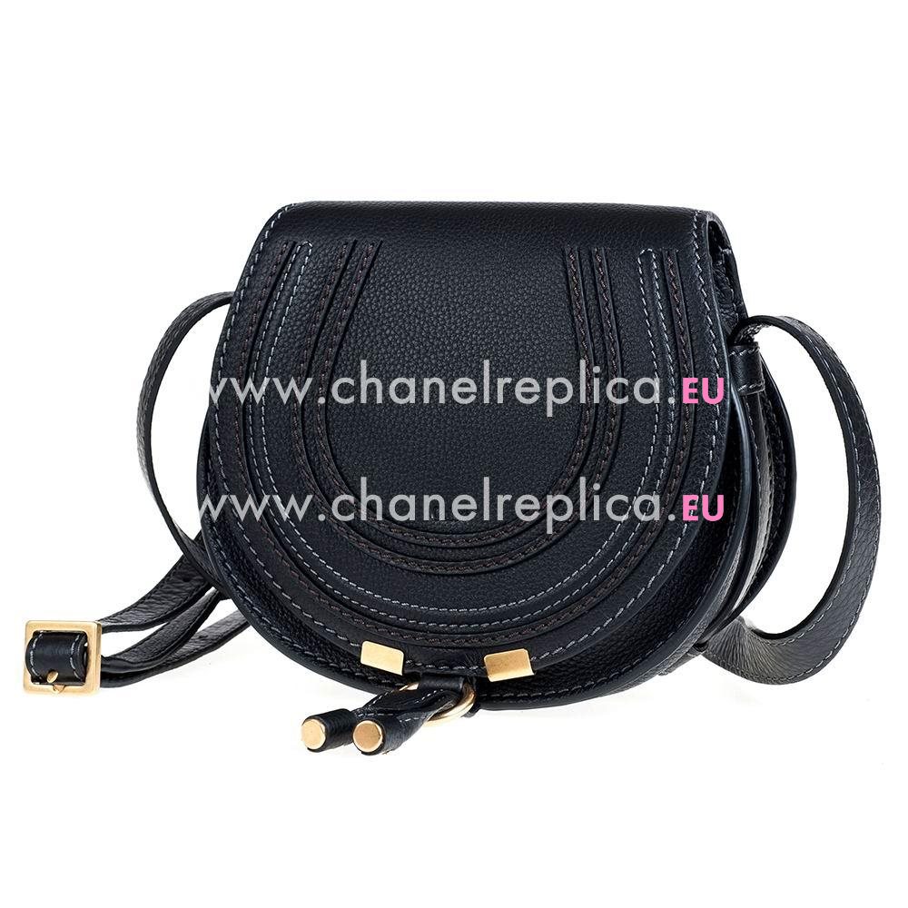 CHLOE Marcie Calfskin Saddle Bag Black CL7040408