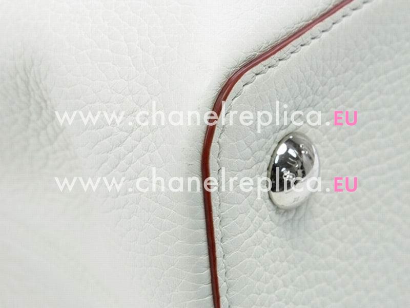 Louis Vuitton Blanc Casse Taurillon Leather Capucines MM M48865
