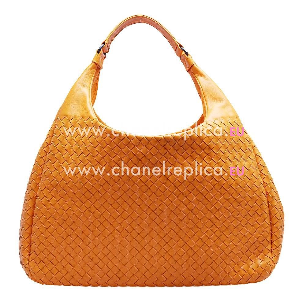 Bottega Veneta Campana Classic Nappa Woven Shouldbag Light Orange B6110307