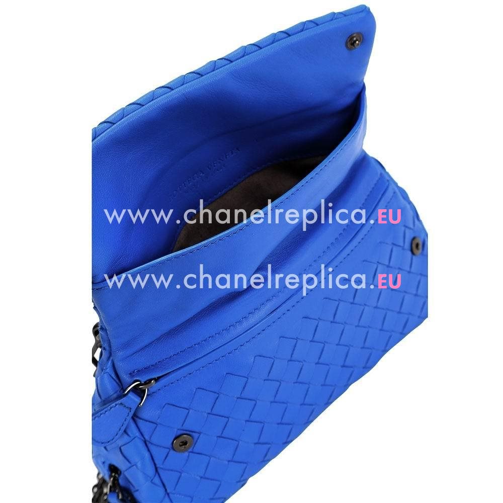 Bottega Veneta Intrecciato Nappa Woven Shouldbag Blue B5369020