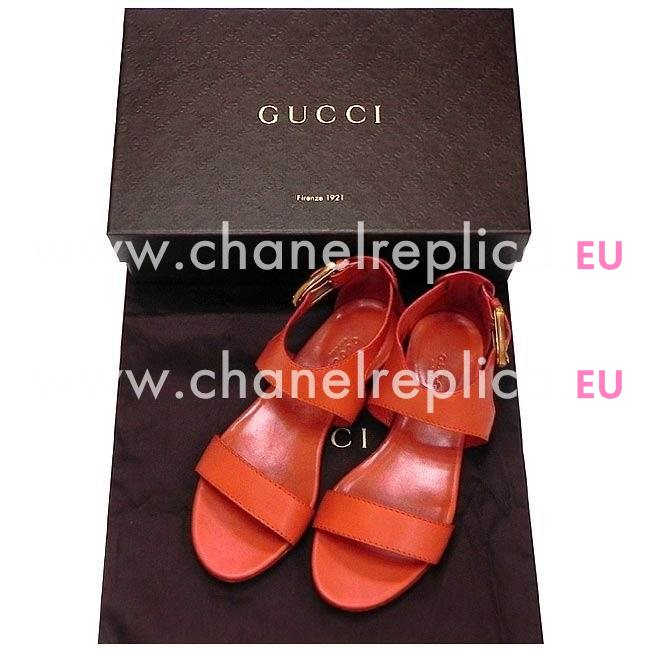Gucci Leather Sandals Orange G7030209