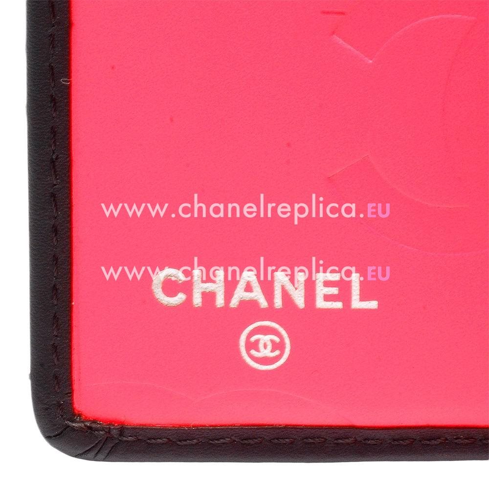 Chanel Lambskin Black CC Cambon Short Wallet Pink Lining A588559