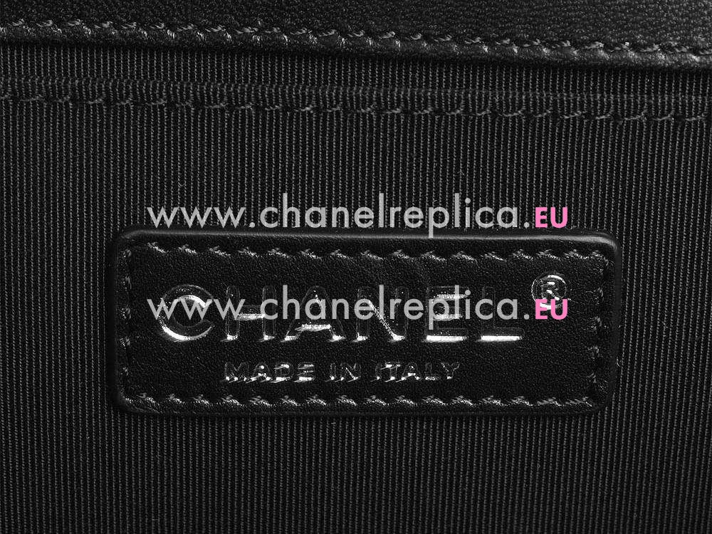 Chanel Classic Medium Size Calfskin Boy Bag In Black A56565