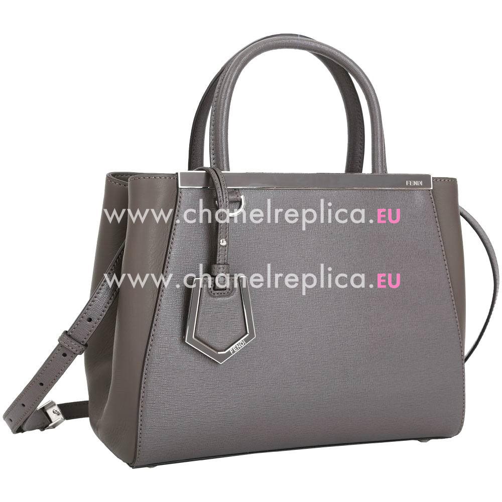 Fendi Petit 2jours Calfskin Hand/Shoulder Bag Gray Brown F7011102