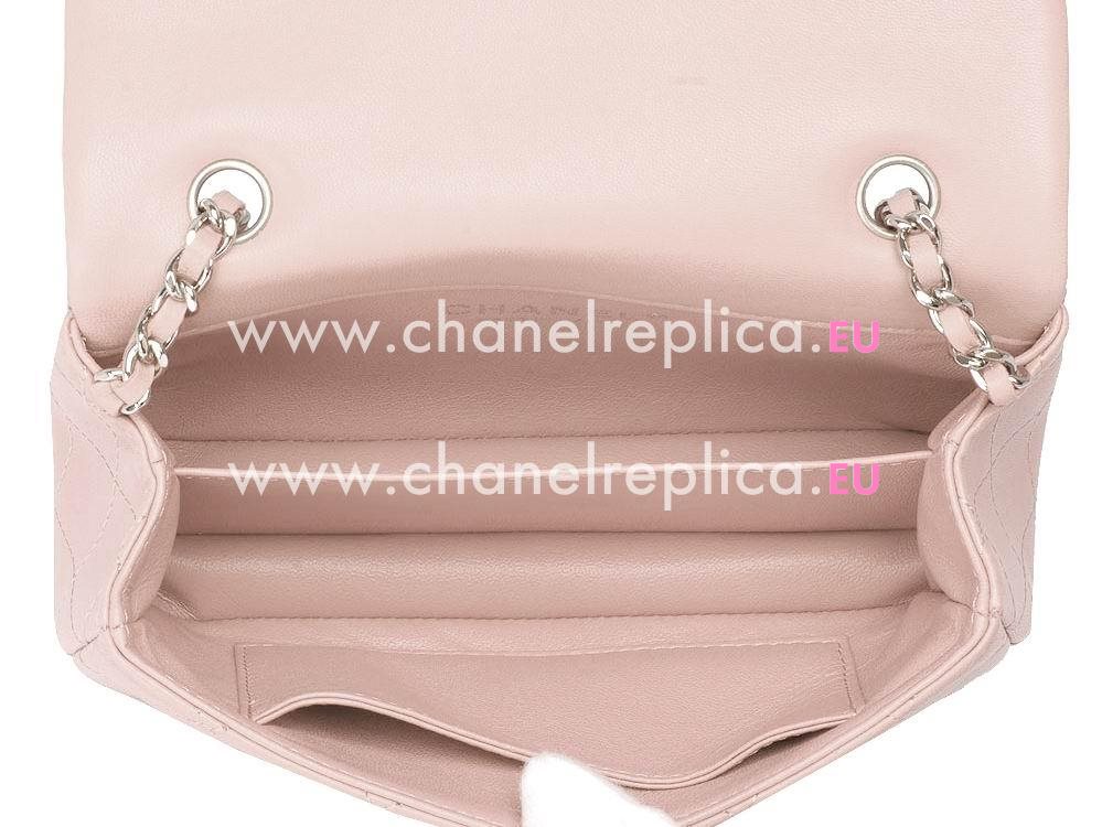 Chanel Lambskin Mini Coco Flap Bag Silver Chain Light Pink A52277