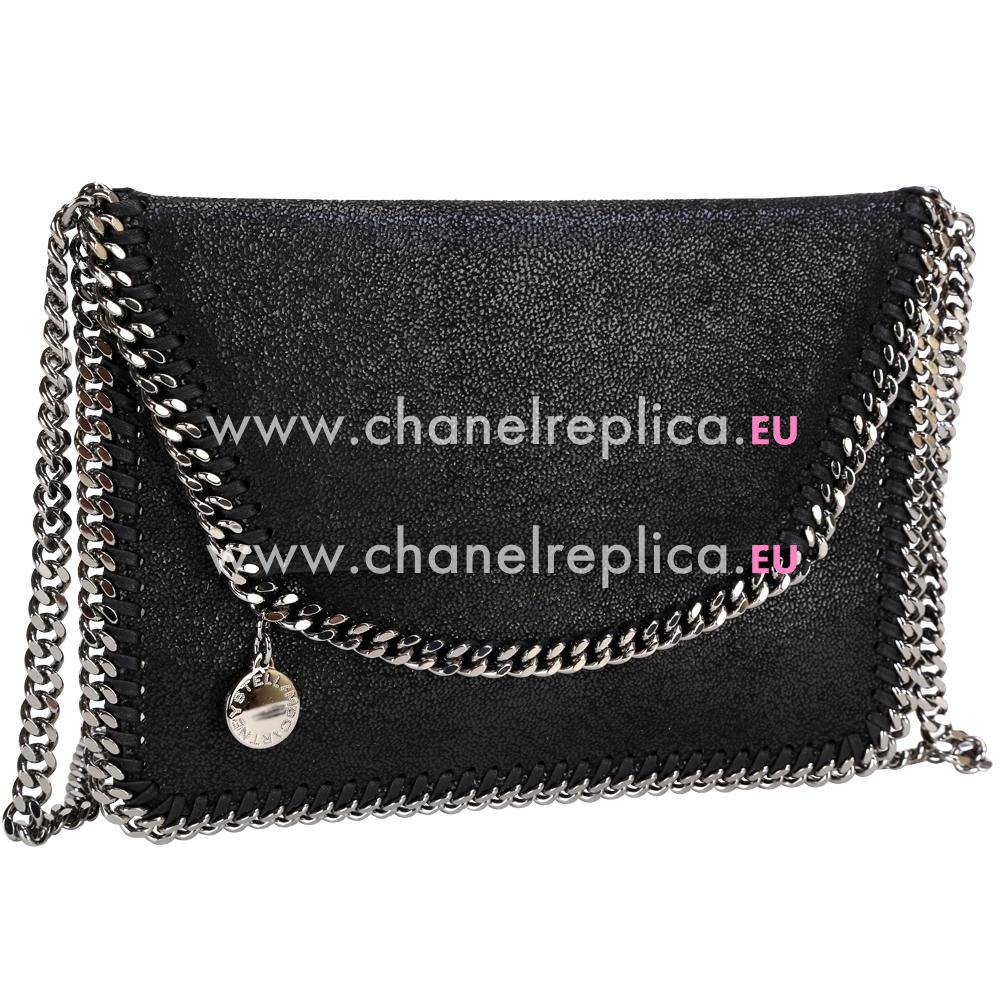 Stella McCartney Falabella Envelope Style Shouldbag Silver Chain Black S854979