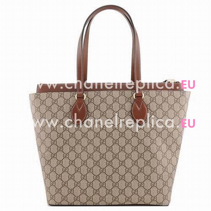 Gucci Classic GG PVC Tote Bag In Khaki Coffee G559491