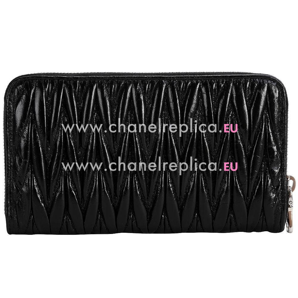 Miu Miu Matelassé Nappa Wallet In Black MM5111329