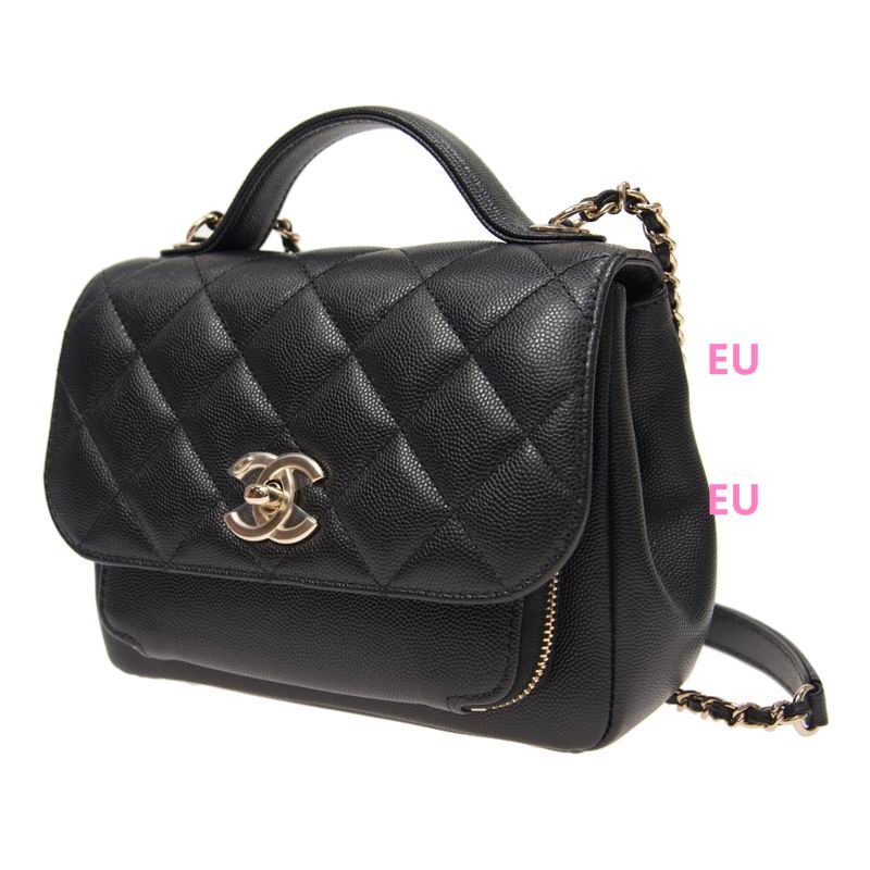 Chanel Caviar Leather Coco Handle Bag Black Gold Hardware A93749CBLKGP