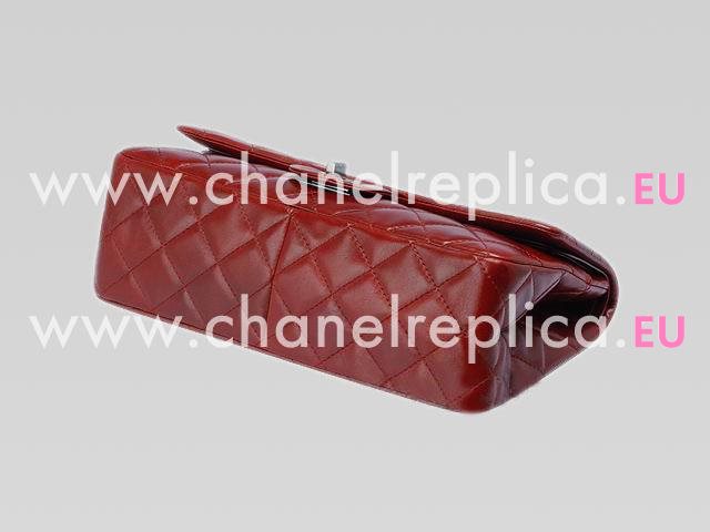 Chanel Lambskin Jumbo Bag Red AantiQue Silver Hardware A43290