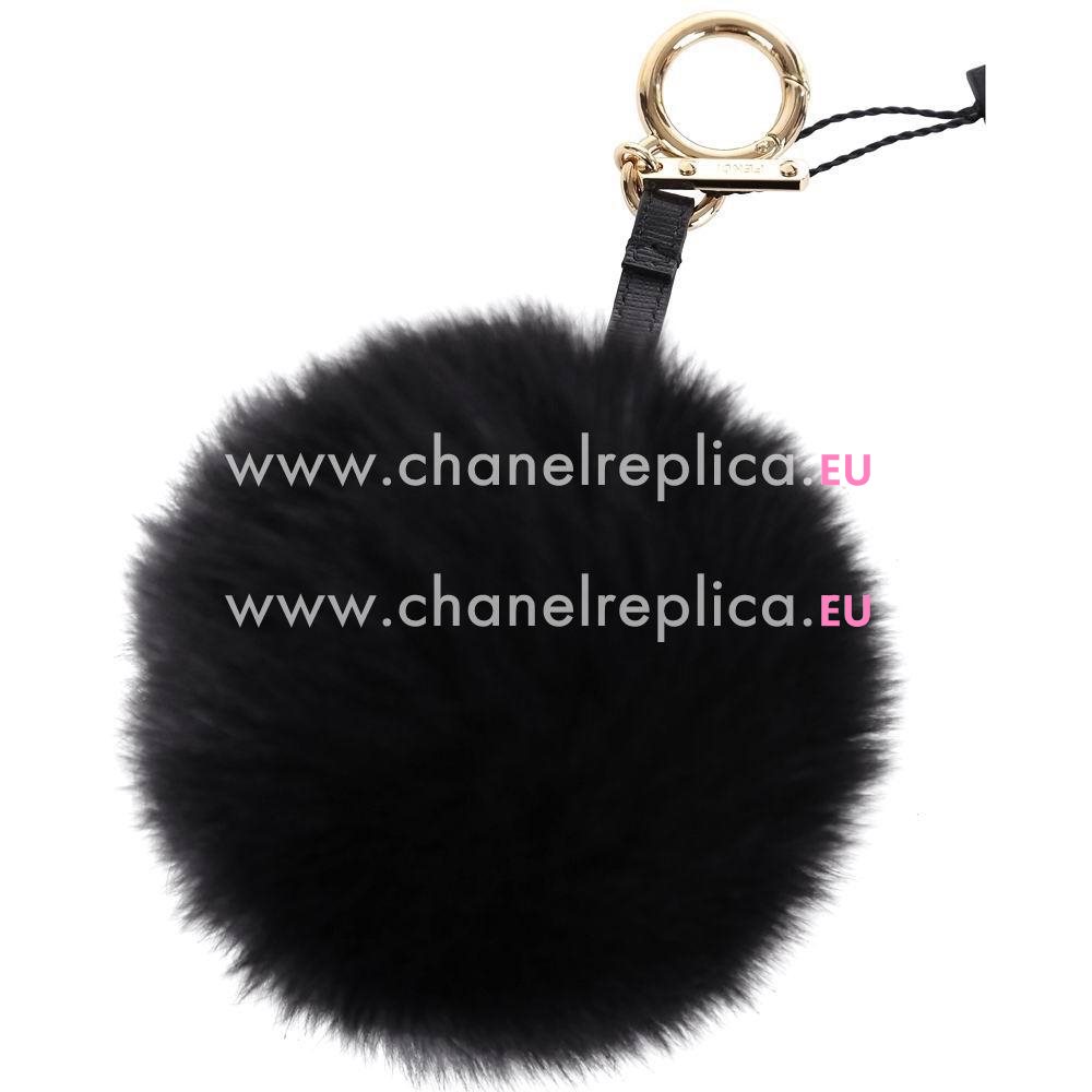 FENDI Pompon Bag Charm The Fox Pendant Black F6122810