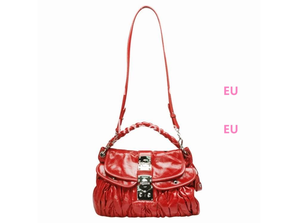 Miu Miu Matelasse Lux Nappa Leather Hobo Bag In Red RR1301