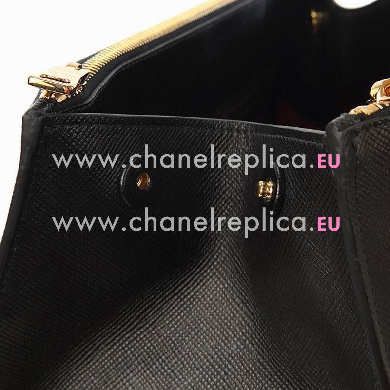 Prada Soft Saffiano Triangle Logo Bag Black PR535891