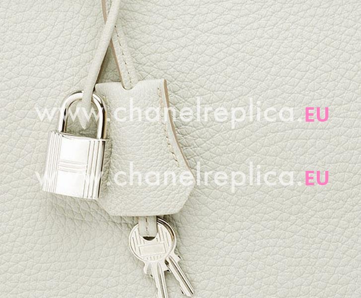 Hermes Birkin 30 Clemence Leather Ivory White Palladium H1042IW