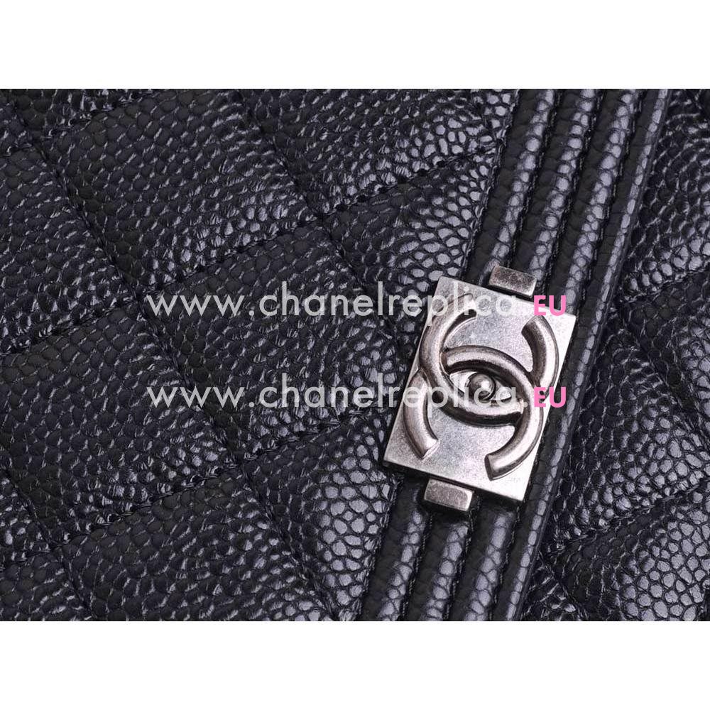 Chanel Caviar Anti-Silver Chain Boy Woc Bag Black A338144B