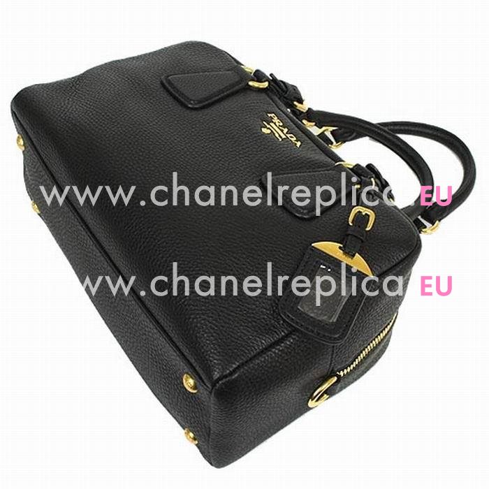 Prada Saffiano Calfskin Triangle Logo Boston Bag Black PB3091MU