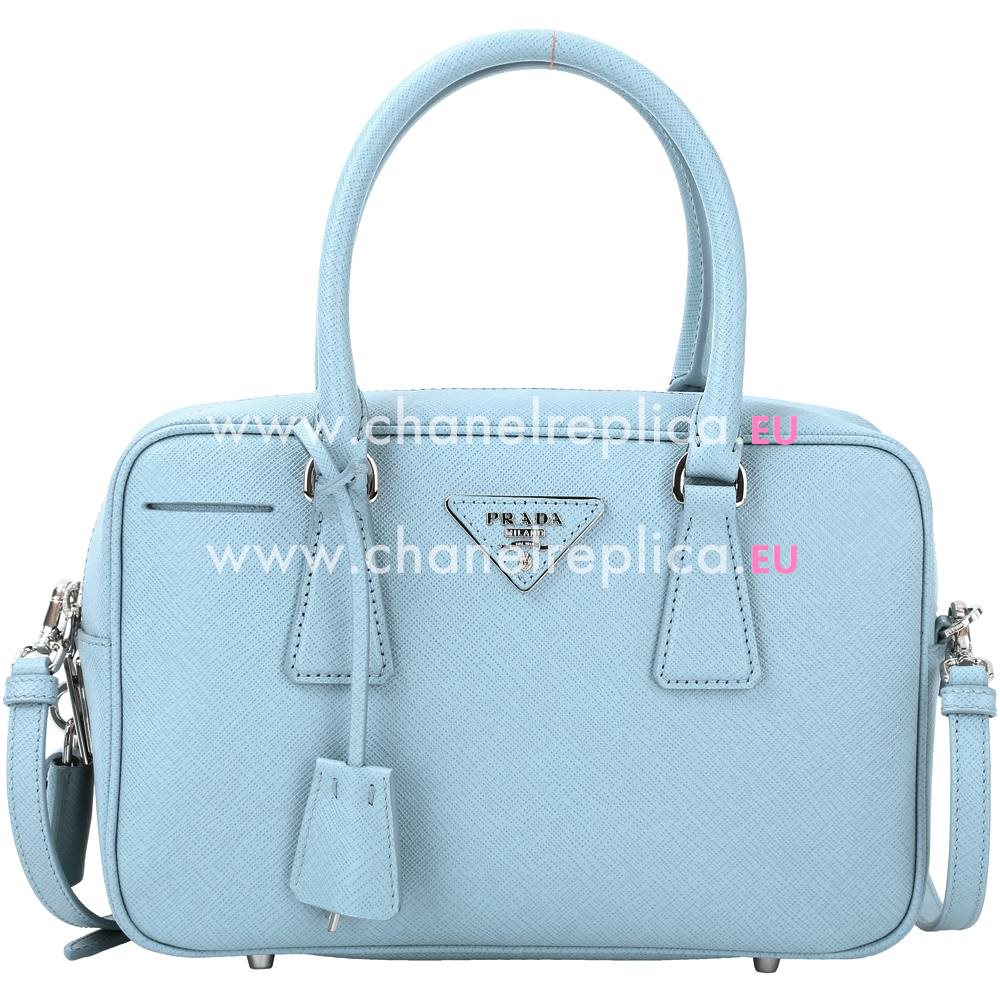 Prada Saffiano Lux Triangle Logo HandBag Light Blue PR8043DC