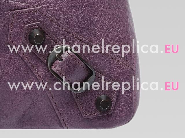 Balenciaga First Top Lambskin Leather Bag In Purple 103208PUR