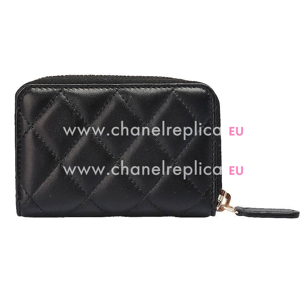Chanel Lambskin Gold CC Zipper Change Holder Black C554966