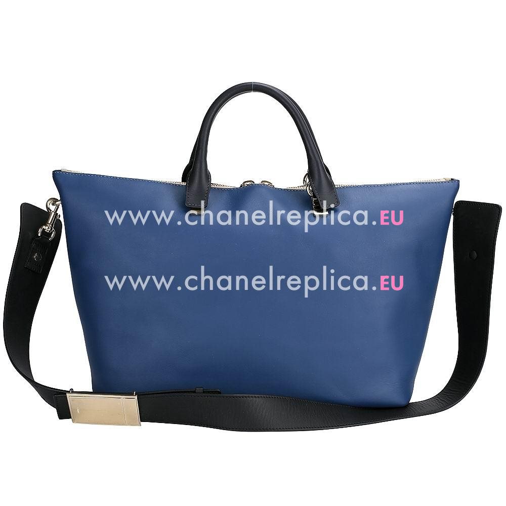 Chloe Baylee Calfskin Hand Bag In Black/Blue C5062427