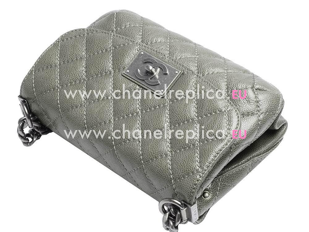 Chanel Caviar Leather Anti-silver Chain Shoulder Bag Gray A58072