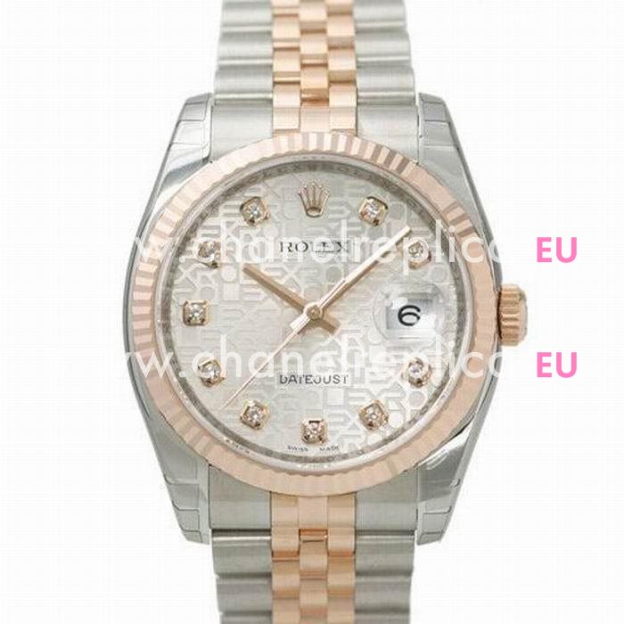 Rolex Datejust Automatic 36mm 18K Gold Stainless Steel Watch Silvery R116231-4