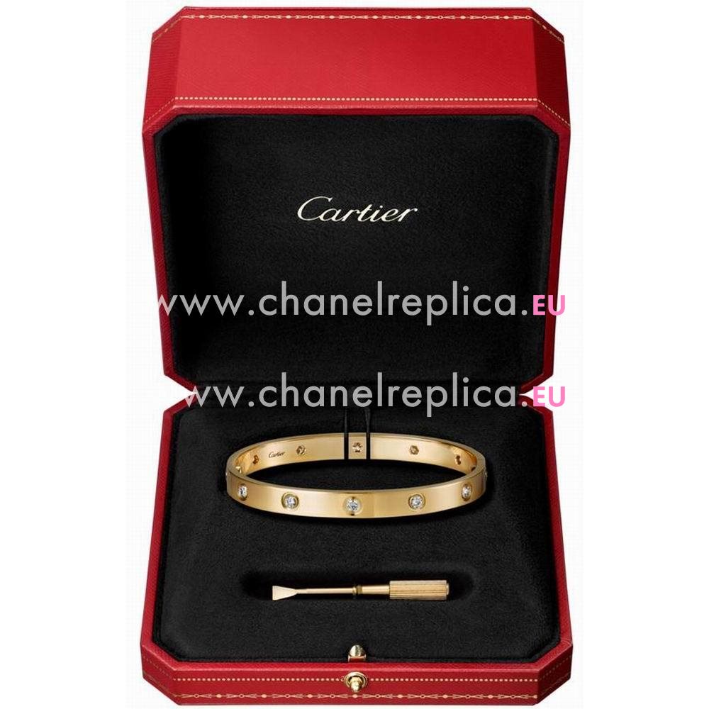 Cartier Love 18K Yellow Gold 10 Diamonds Bracelet CR7081815