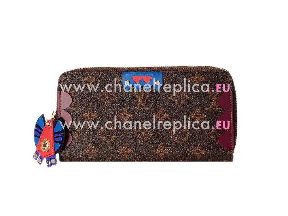 Louis Vuitton Monogram Canvas Zippy Wallet Totem Magenta M61349