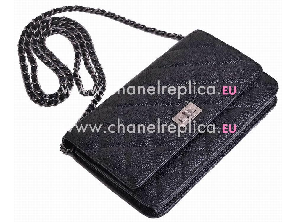 Chanel Caviar Woc Bag Anti-Silver Chain Black A69206