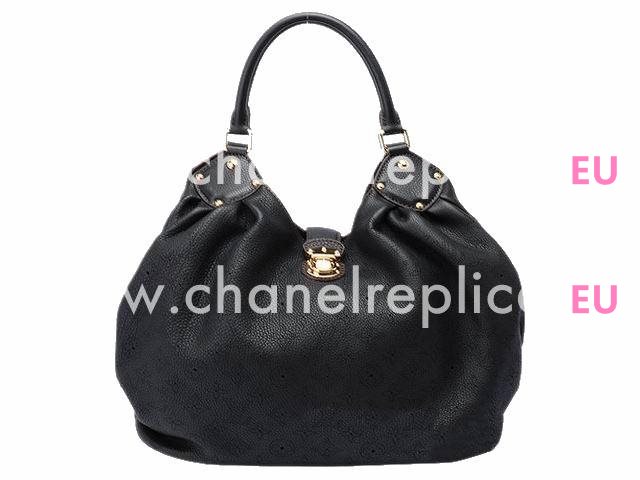Louis Vuitton Mahina Leather Shoulder Bag In Noir M95765