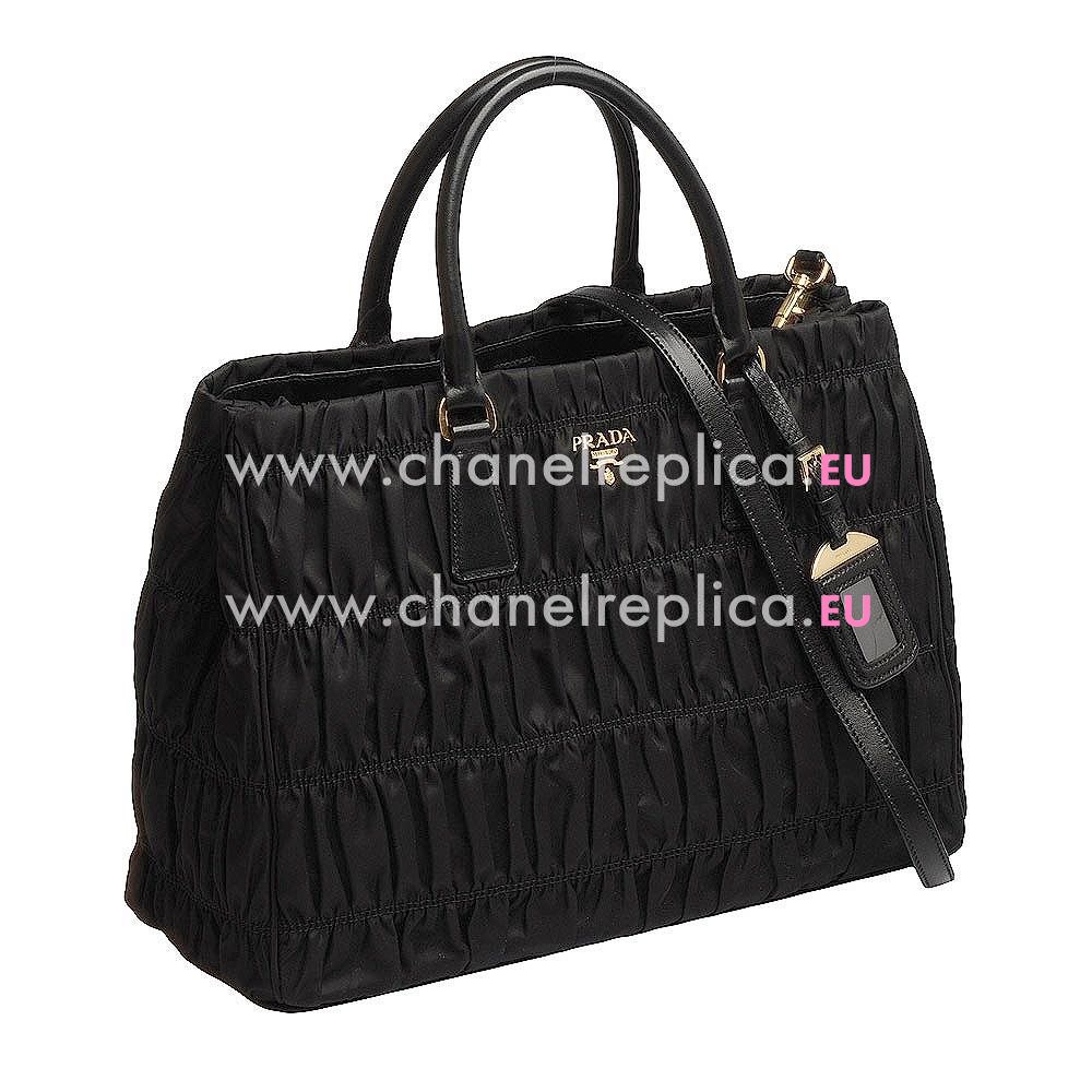 Prada Nylon Tessuto Gaufre Large Tote In Black PR565811