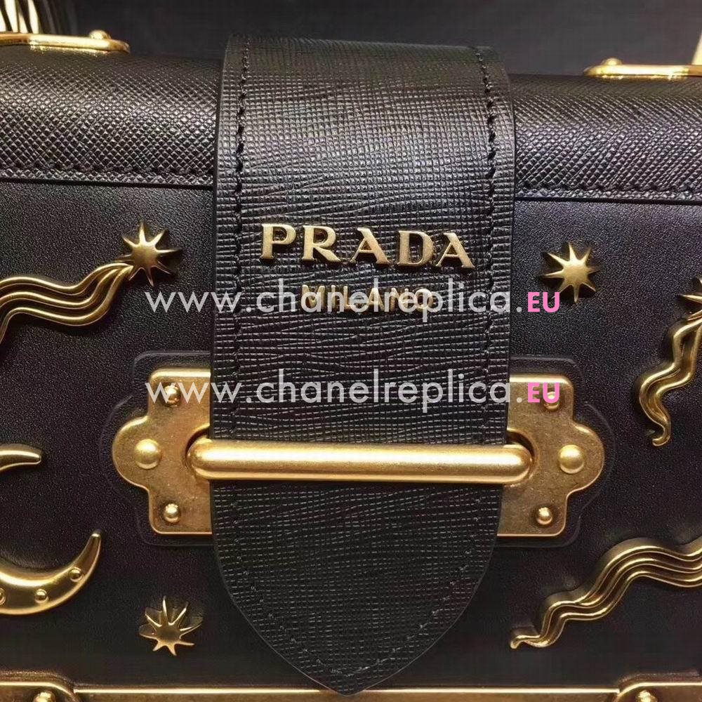 Prada Cahier Calf Leather Bag Black 1BH018_2BB0_F0002