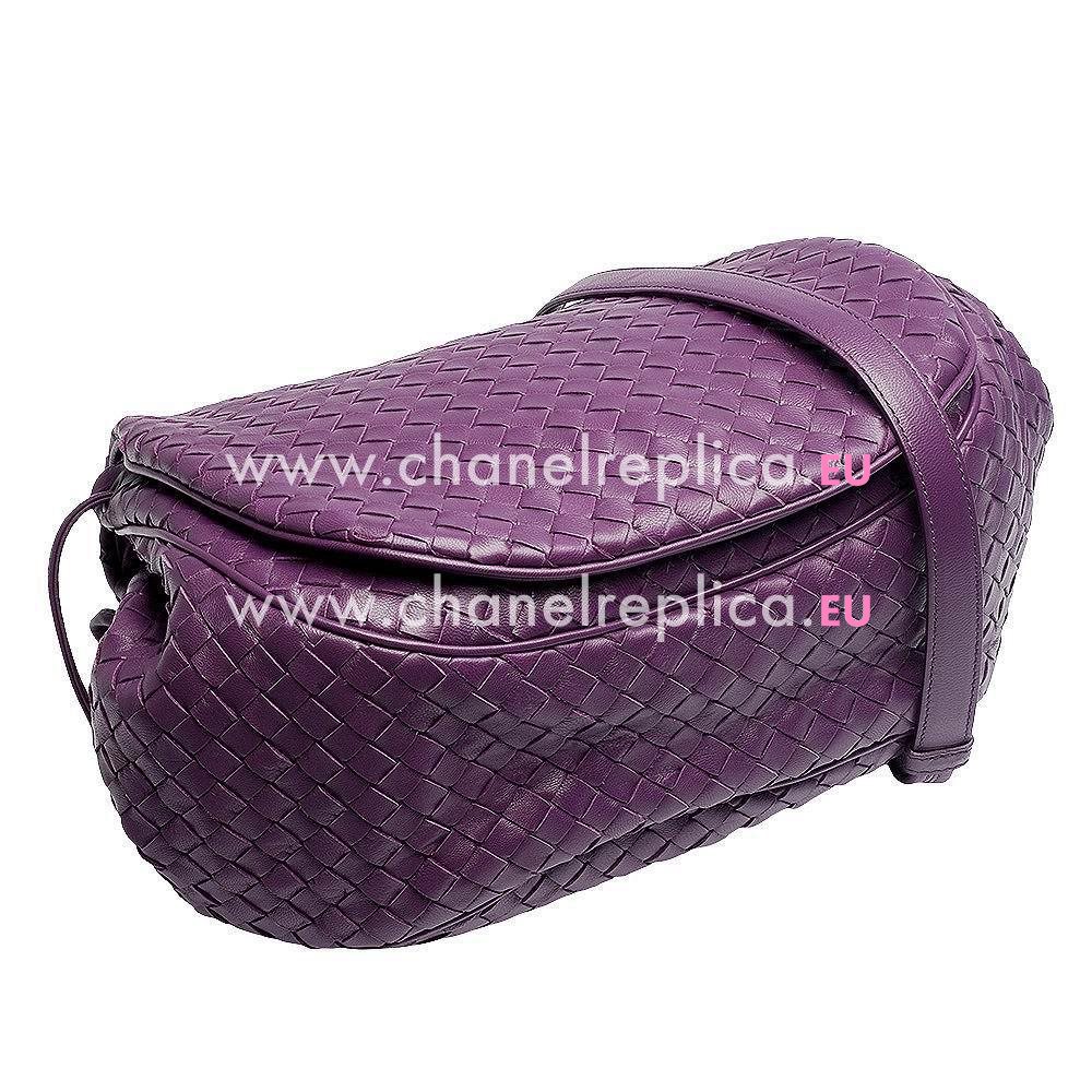 Bottega Veneta Crossbody Classic Nappa Woven Shouldbag Purple B6110401